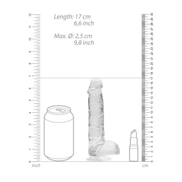 RealRock - prozoren realistični dildo - 15 cm