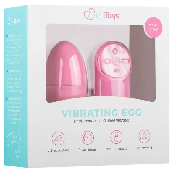 Easytoys - vibracijsko jajce - 7 načinov - brezžični daljinec - roza