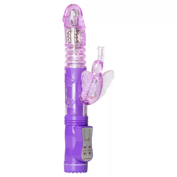 Easytoys Butterfly - vibrator z rotacijo in potiskanjem - vijoličen