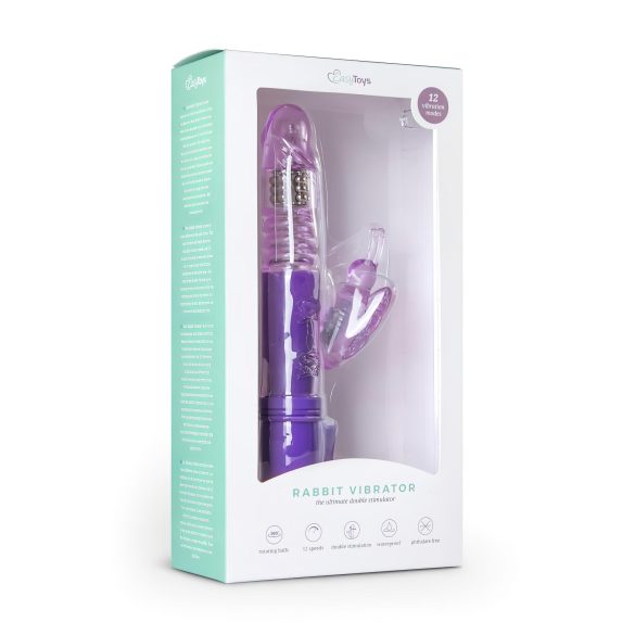 Easytoys Butterfly - vibrator z rotacijo in potiskanjem - vijoličen