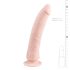Easytoys - 100% silikonski dildo s priseskom (21 cm) - naravno
