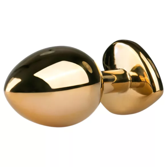 Easytoys - analni čep kovaninski z roza kristalom - zlata barva 3 cm