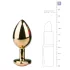 Easytoys - analni čep kovaninski z roza kristalom - zlata barva 3 cm