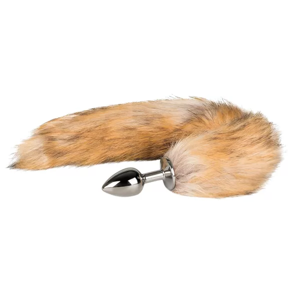 Easytoys Fox NO1 - kovinski analni čep z lisjim repom - srebrno-rdeč