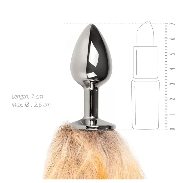 Easytoys Fox NO1 - kovinski analni čep z lisjim repom - srebrno-rdeč