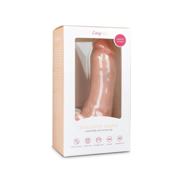 Easytoys - dildo s prisesko, z modi (20 cm) - naravna barva