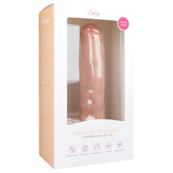 Easytoys - Veliki dildo s priseskom in modi (29,5 cm) - naravno