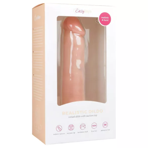 Easytoys - realistični dildo s priseskom - 20,5 cm - kožna barva