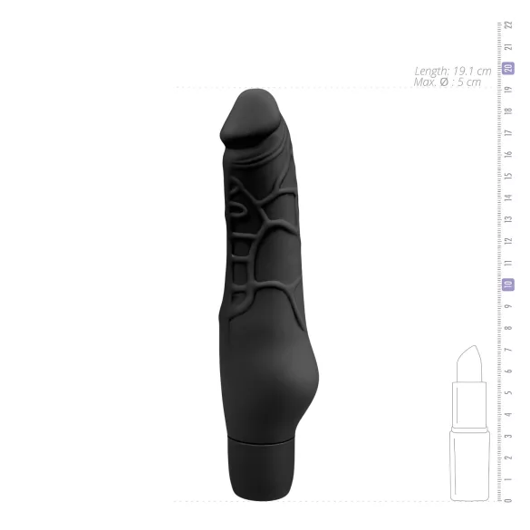 Easytoys Power Vibe - vibracijski penis - silikon - črn