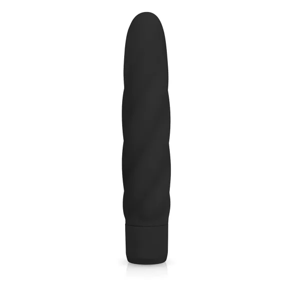 Easytoys - vibracijski dildo - močne vibracije - silikonski črn