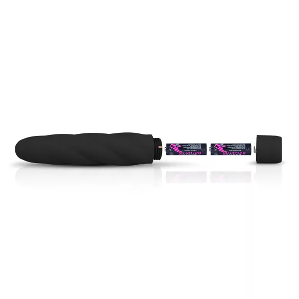 Easytoys - vibracijski dildo - močne vibracije - silikonski črn
