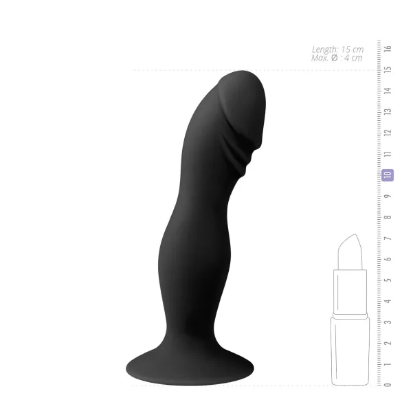 Easytoys - dildo z glavico in priseskom - črna