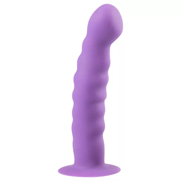 Easytoys - dildo z valovito obliko in priseskom - vijolična