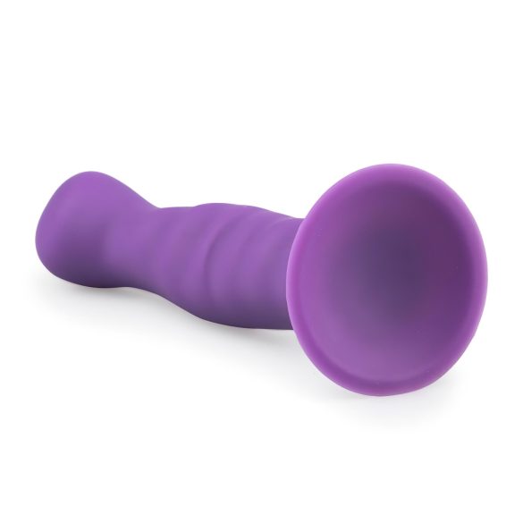 Easytoys - dildo z valovito obliko in priseskom - vijolična