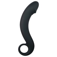 EasyToys - ukrivljen analni dildo - silikon - črna