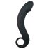 EasyToys Ukrivljen Dildo - silikonski analni dildo (črn)