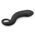 EasyToys Ukrivljen Dildo - silikonski analni dildo (črn)