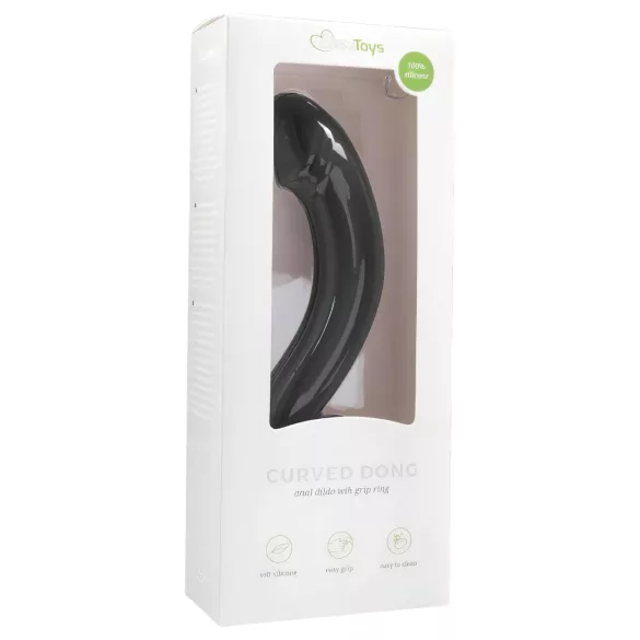 EasyToys - ukrivljen analni dildo - silikon - črna
