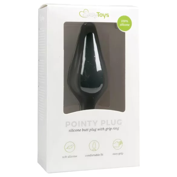 Easytoys - analni čep - majhen, črn - Pointy Plug S
