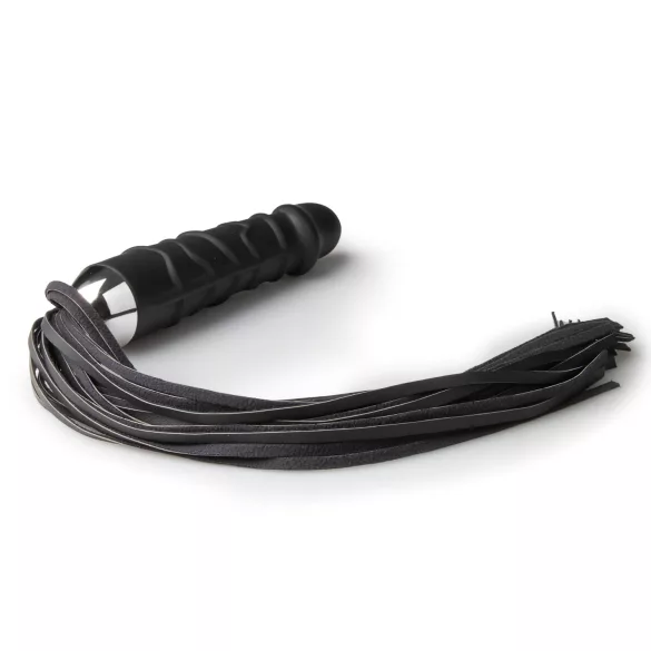 Easytoys - bič in dildo - silikonski 2v1 - črna