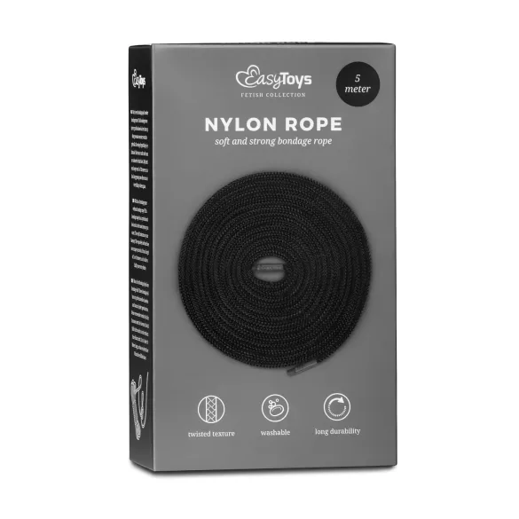 Easytoys Rope - bondage vrv (5 m, črna)