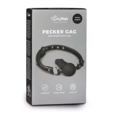 Easytoys - gag z vgrajenim dildo - črna