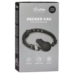 EasyToys - gag z notranjim dildom (črn)