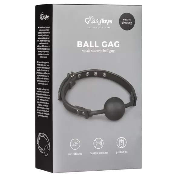 EasyToys - gag s silikonsko kroglico (črna)