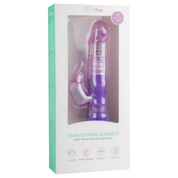 Easytoys Bunny - rotacijski vibrator z izboklinami - vijoličen