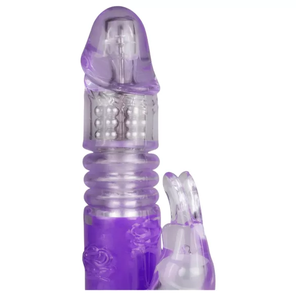 Easytoys Bunny - rotacijski vibrator z izboklinami - vijoličen