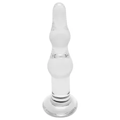 Rimba Dolly - analni stekleni dildo valovita oblika prozoren