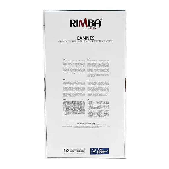 Rimba Cannes - vibracijsko jajce na daljinsko upravljanje - polnilno - črno