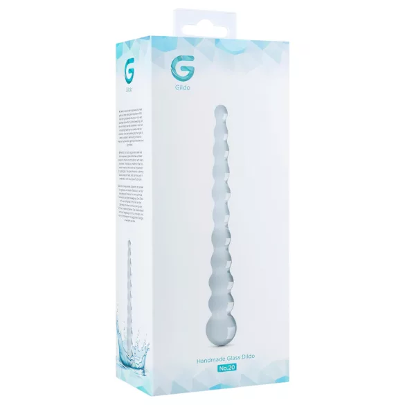 Gildo Glass No. 20 - stekleni dildo z izboklinami - prozoren