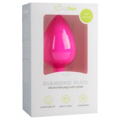 Easytoys - analni čep z diamantnim kamnom - velik - roza