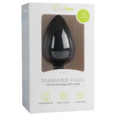 Easytoys - analni čep z diamantom - velik - črn