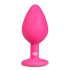 Easytoys Diamond - analni čep z belim draguljem (srednji) - roza