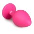 Easytoys Diamond - analni čep z belim draguljem (srednji) - roza