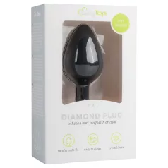 Easytoys Diamond - analni čep s kristalom - srednji - črn