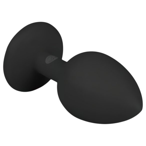 Easytoys Diamond - analni čep z belim kamnom - majhen - črn