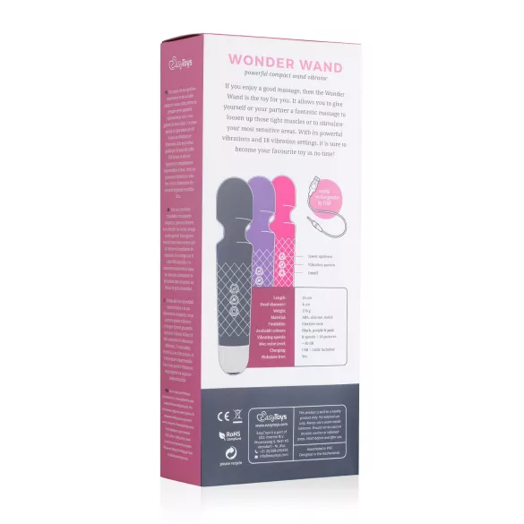 EasyToys - mini masažni vibrator - polnilni - črna