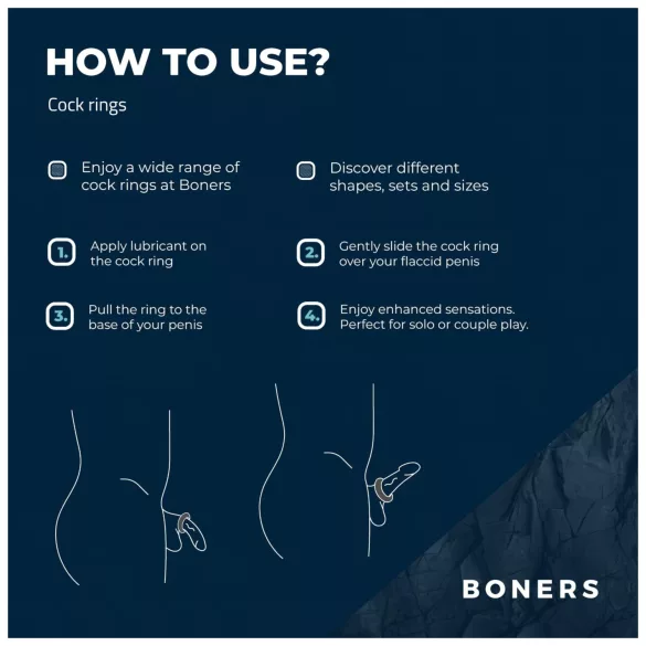 Boners - komplet erekcijskih obročkov - 3 kosi - siva