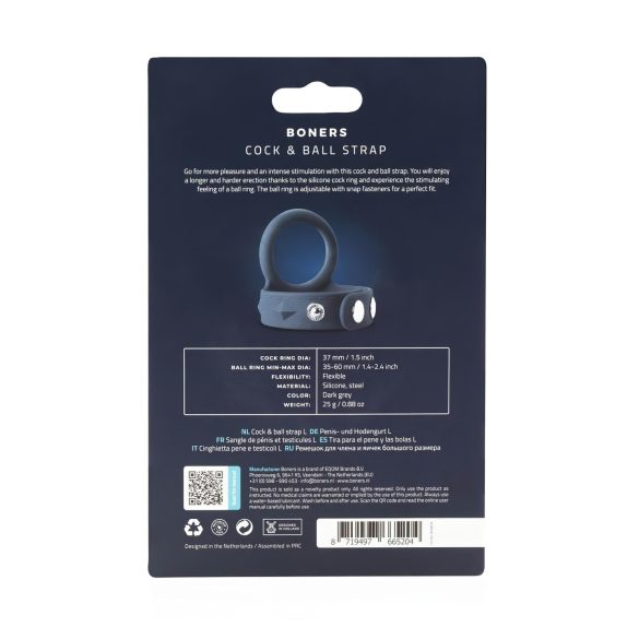 Boners - penisni obroč in obroč za moda - silikon - siva