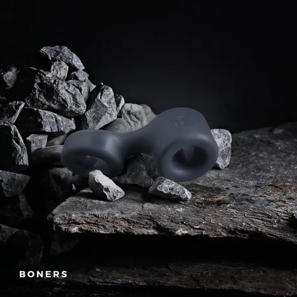 Boners - penisni obroč in obroč za raztezanje mod - silikon - siva