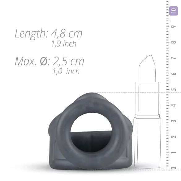 Boners - obroč za penis in moda - 2v1 - silikon - siva