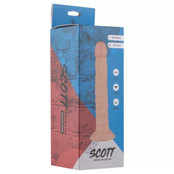 Real Fantasy Scott - realistični dildo - 25 cm - kožna barva