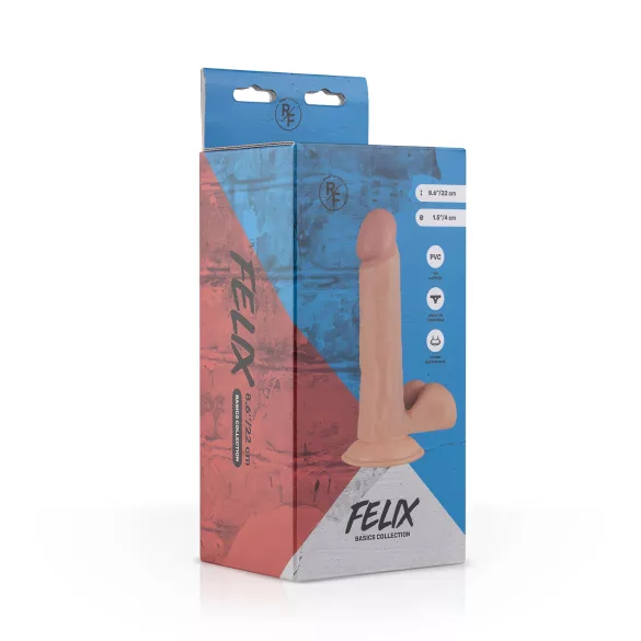 Real Fantasy Felix - realistični dildo s testisi - 22 cm naravna barva