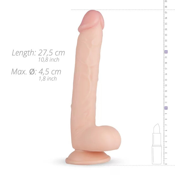 Real Fantasy Elvin - realistični dildo s testisi - 28 cm - naravna barva