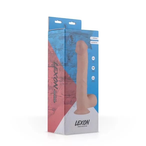 Real Fantasy Lexon - realistični dildo s testisi - 33 cm - natur