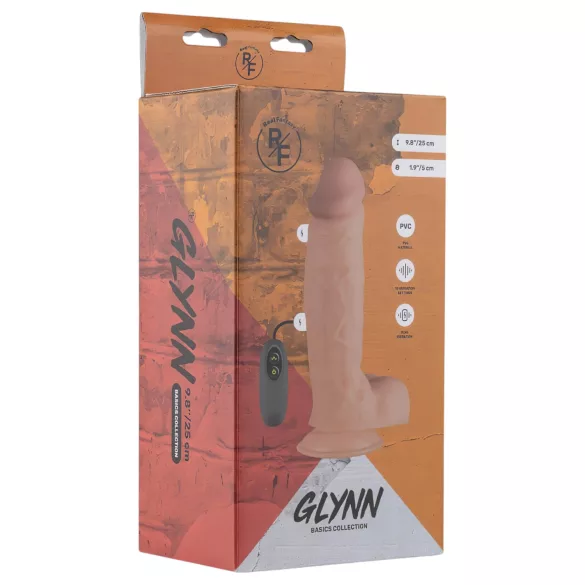 Real Fantasy Glynn - realistični vibrator na polnjenje - 25 cm - naravno