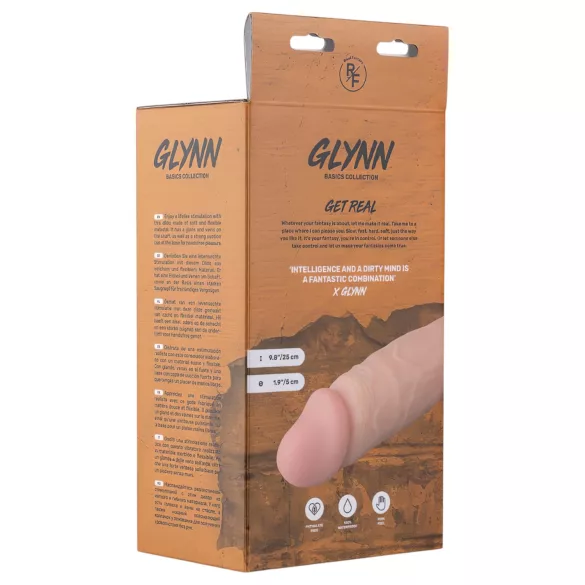 Real Fantasy Glynn - realistični vibrator na polnjenje - 25 cm - naravno